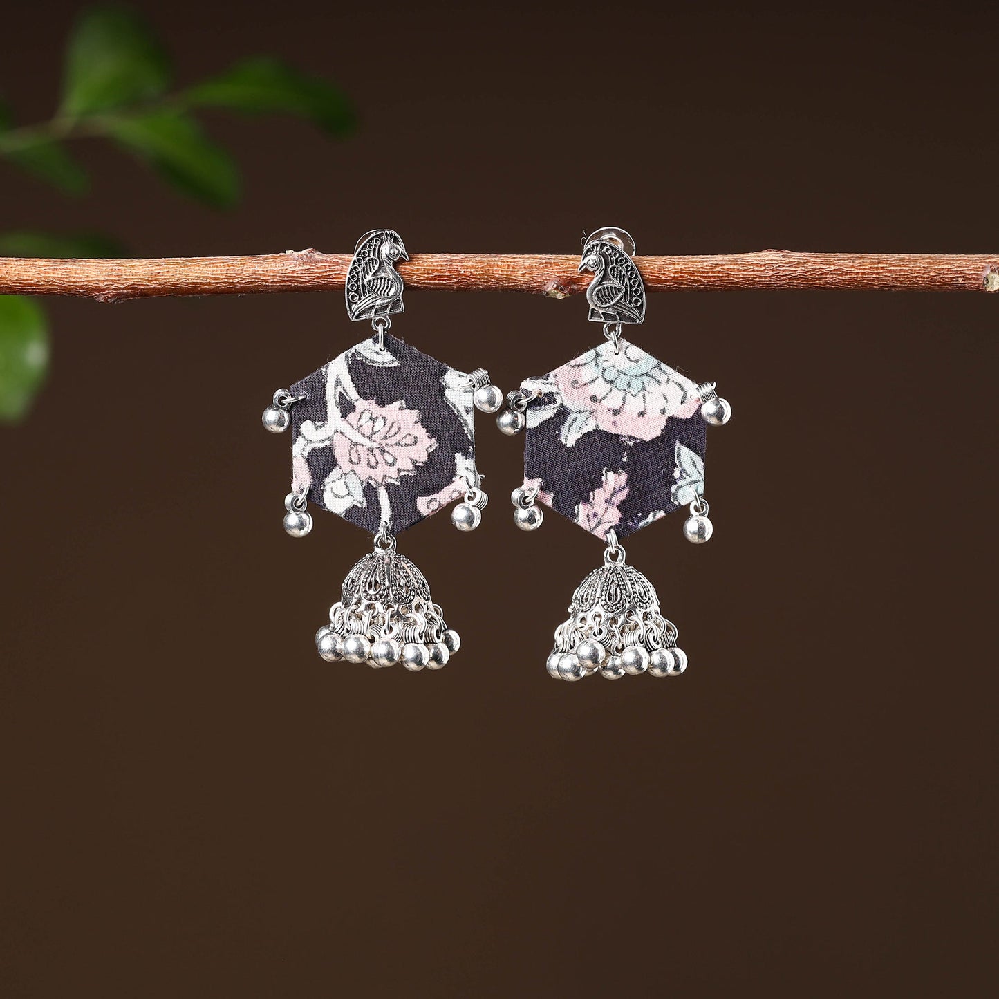 Black - izah handcrafted gs fabart earrings