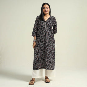 Buy Ajrakh Hand Block Printed Cotton Kurta for Women