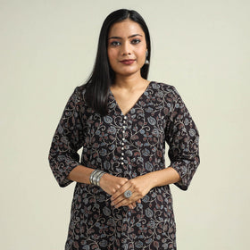 Buy Ajrakh Hand Block Printed Cotton Kurta for Women