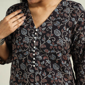 Buy Ajrakh Hand Block Printed Cotton Kurta for Women
