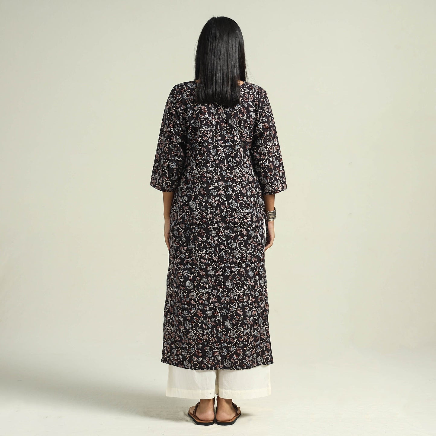 Buy Ajrakh Hand Block Printed Cotton Kurta for Women