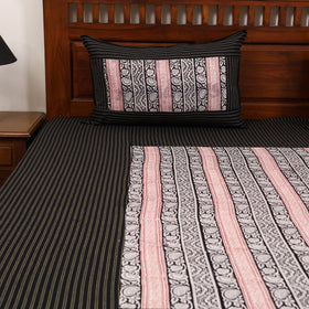Jacquard with bagh patch cotton bedsheet set 02