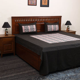 Jacquard with bagh patch cotton bedsheet set 02