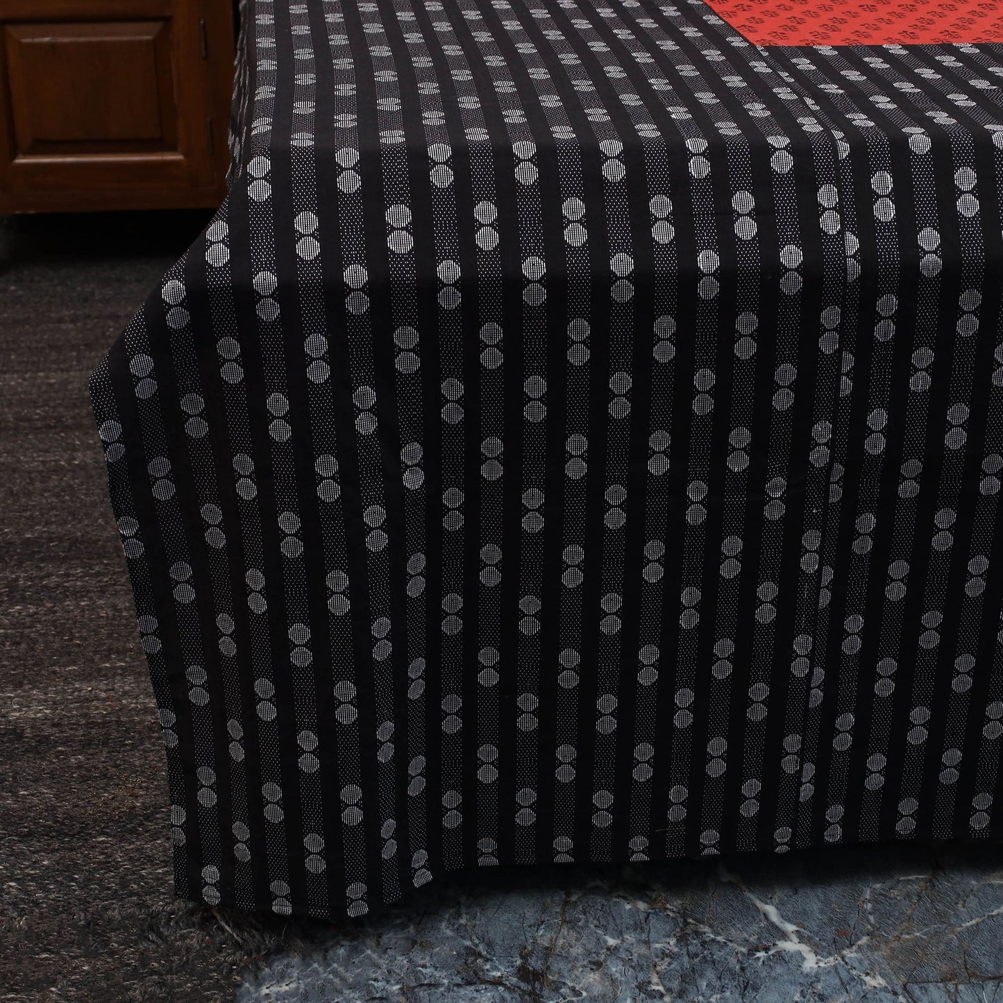 Jacquard with bagh patch cotton bedsheet set 03