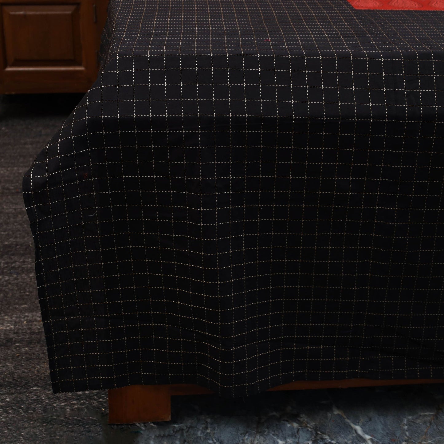 Jacquard with bagh patch cotton bedsheet set 04