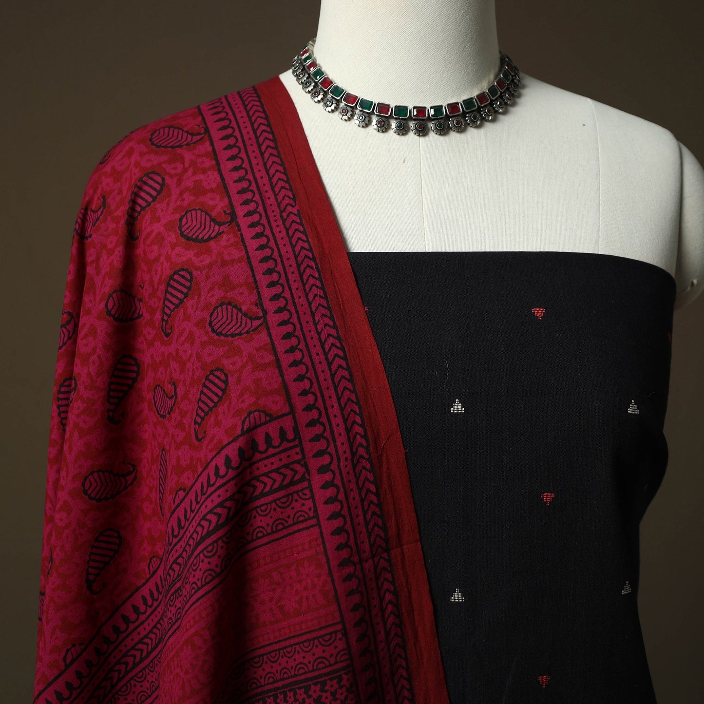 Jacquard cotton 2pc unstitched dress material kurta set 59