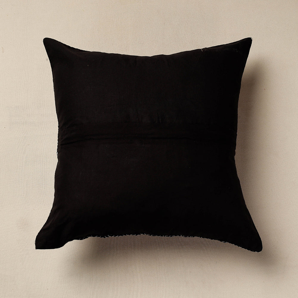  Black Jacquard Cotton Fabric Cushion Cover
