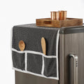 Black Jacquard Cotton Fridge Top Cover with Multiple Pockets 