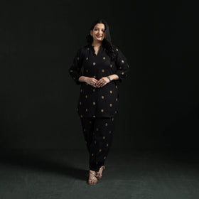 Jacquard cotton co-ord set for women 07 - handcrafted