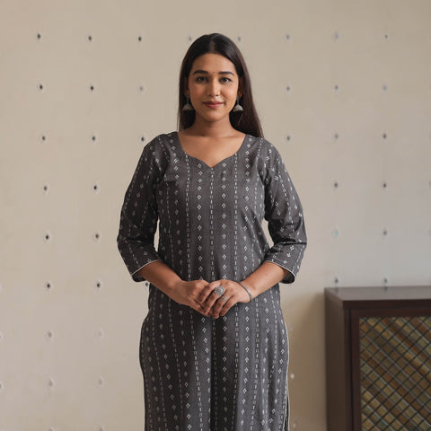  Jacquard Cotton Straight kurta for Women