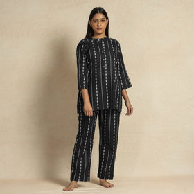  Jacquard Cotton Top & Pyjama Night Suit Set 