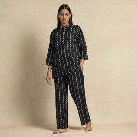  Jacquard Cotton Top & Pyjama Night Suit Set 