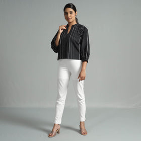 Buy Jacquard Half Sleeve Cotton Crop Top Online at iTokri.com