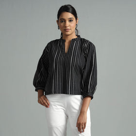 Buy Jacquard Half Sleeve Cotton Crop Top Online at iTokri.com