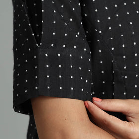  Jacquard Half Sleeve Cotton Crop Top 