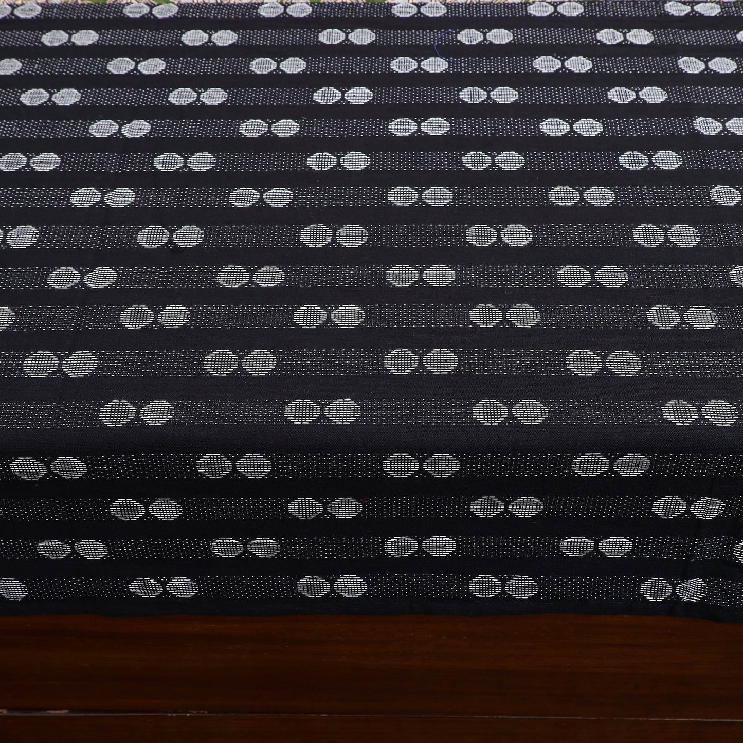 Black Jacquard with Kalamkari Patch Cotton Bedsheet Set