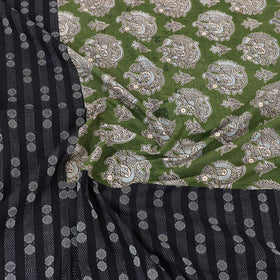 Black Jacquard with Kalamkari Patch Cotton Bedsheet Set