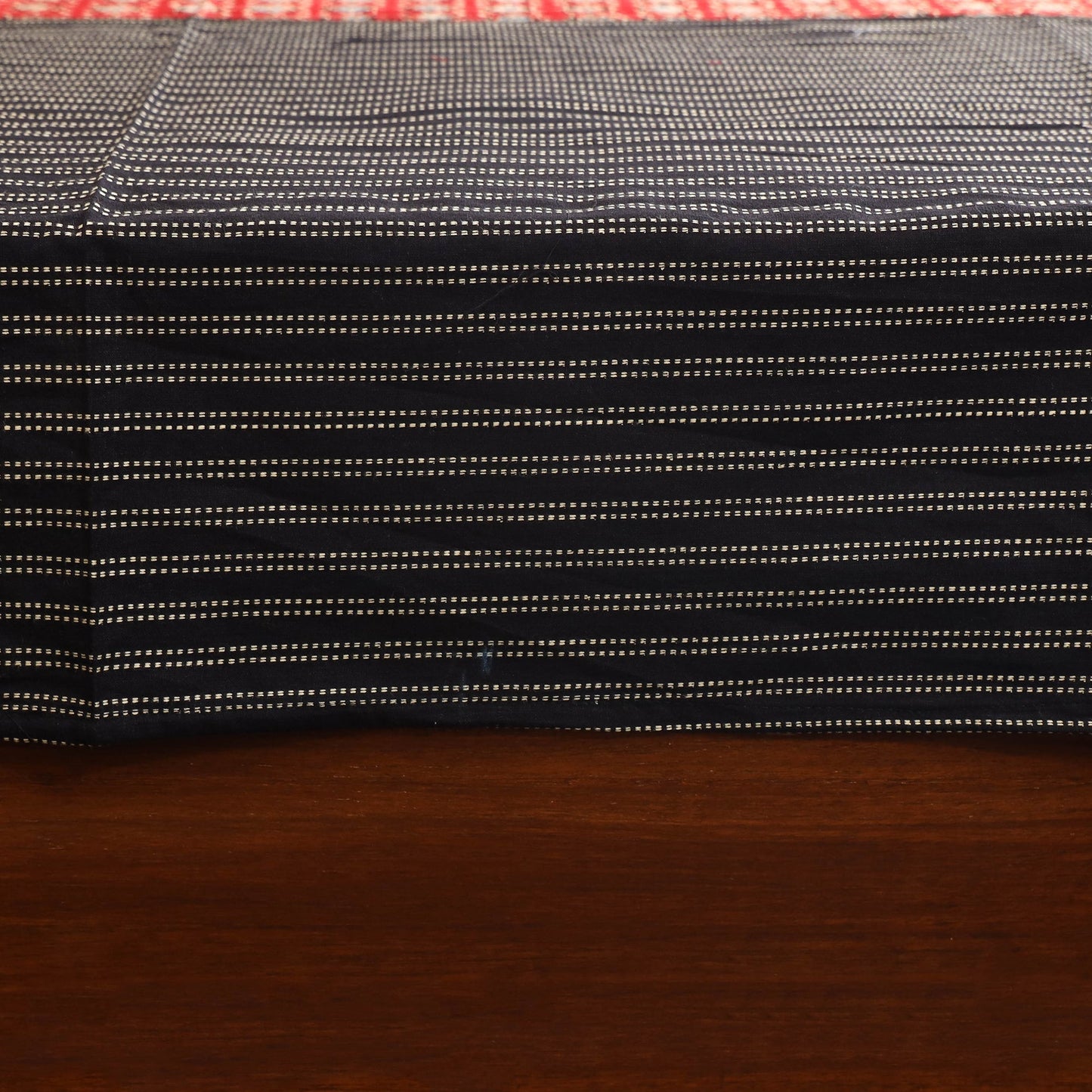 Black Jacquard with Ajrakh Modal Silk Patch Cotton Bedsheet Set