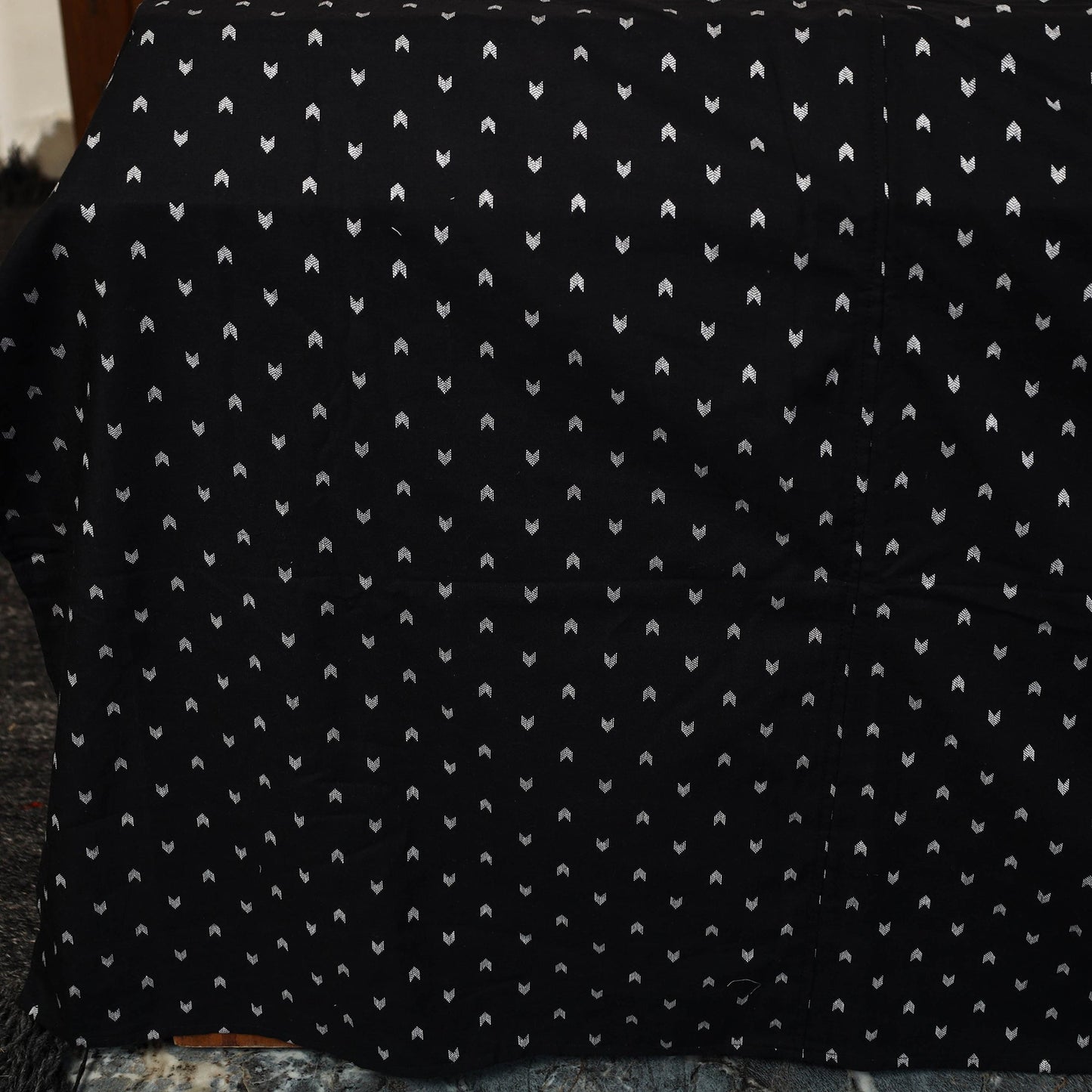 Black - jacquard patchwork cotton double bed cover