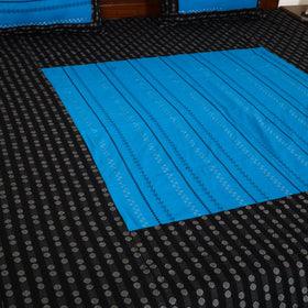 Black - jacquard patchwork cotton double bed cover