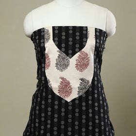 Black - jacquard patchwork cotton unstitched kurta material