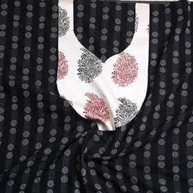 Black - jacquard patchwork cotton unstitched kurta material