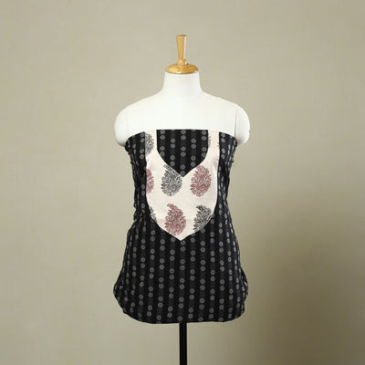 Black - jacquard patchwork cotton unstitched kurta material