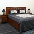 Black Jacquard with Sanganeri Patch Cotton Bedsheet Set
