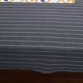 Black Jacquard with Sanganeri Patch Cotton Bedsheet Set