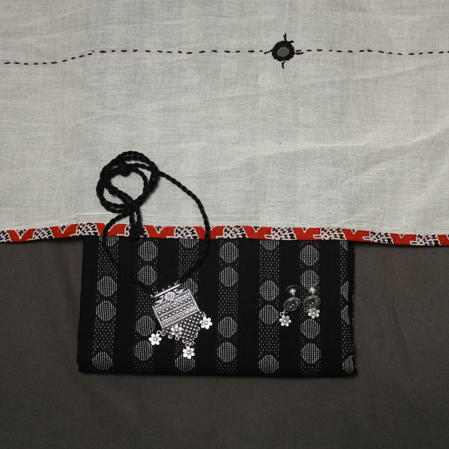 Jacquard weave cotton 2pc unstitched dress material
