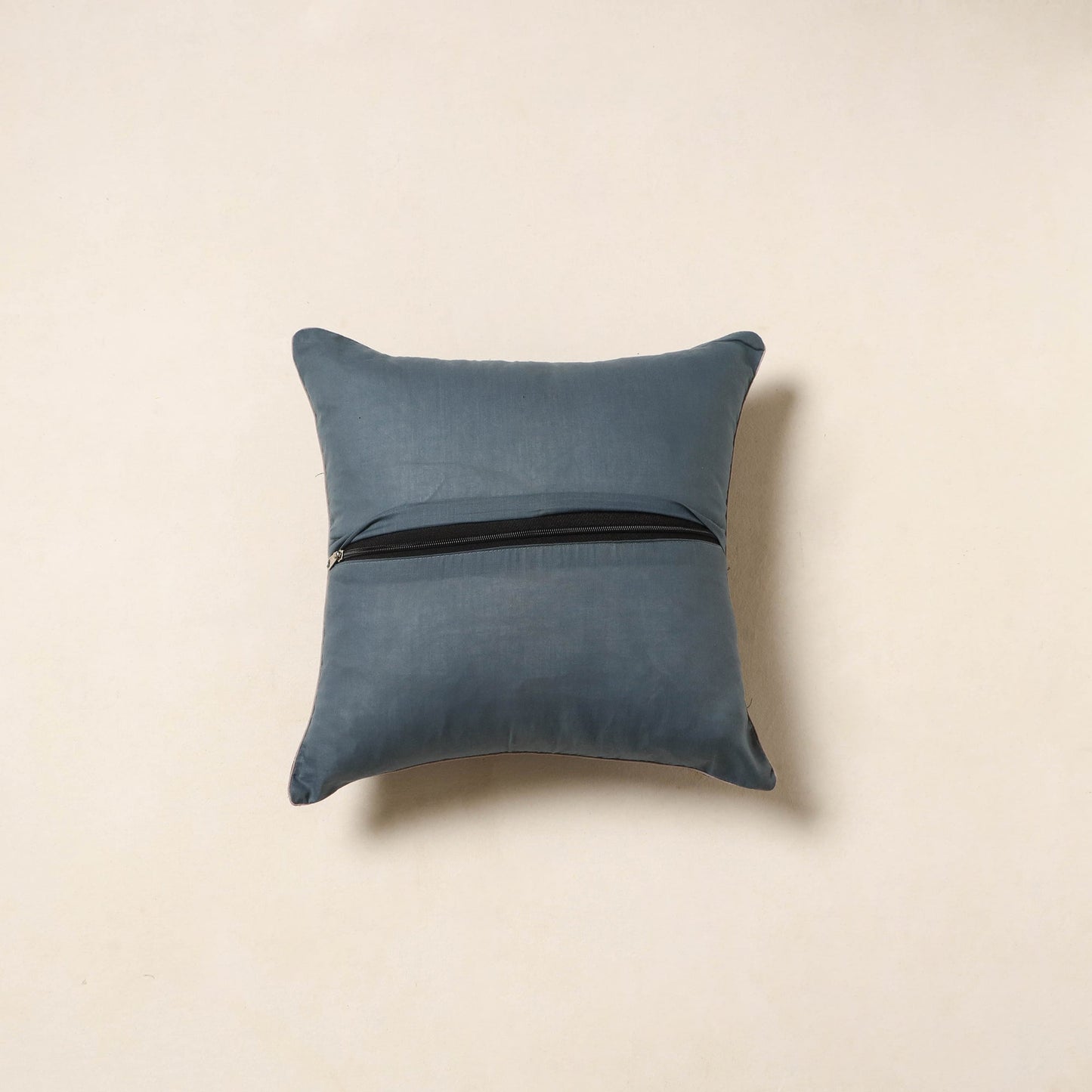 Black - jacquard weave cotton cushion cover 04 - handcrafted