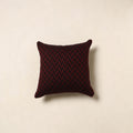 Black - jacquard weave cotton cushion cover 05 - handcrafted