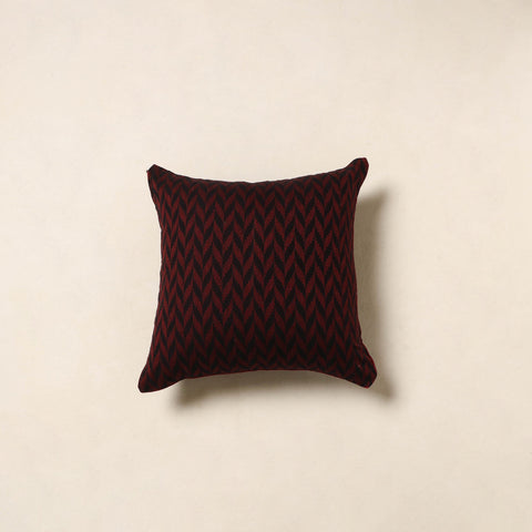Black - jacquard weave cotton cushion cover 05 - handcrafted