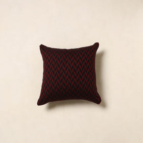 Black - jacquard weave cotton cushion cover 05 - handcrafted