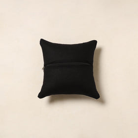 Black - jacquard weave cotton cushion cover 07 - handcrafted