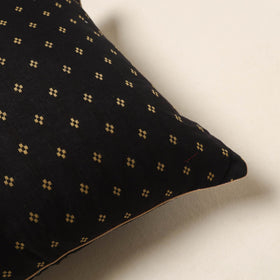 Black - jacquard weave cotton cushion cover 11 - handcrafted