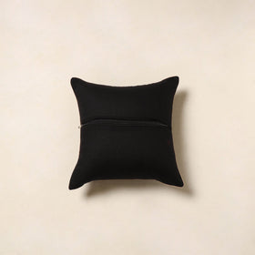 Black - jacquard weave cotton cushion cover 11 - handcrafted
