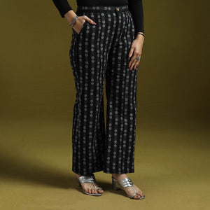 Jacquard weave cotton elasticated palazzo 24 - handcrafted