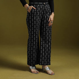 Jacquard weave cotton elasticated palazzo 24 - handcrafted