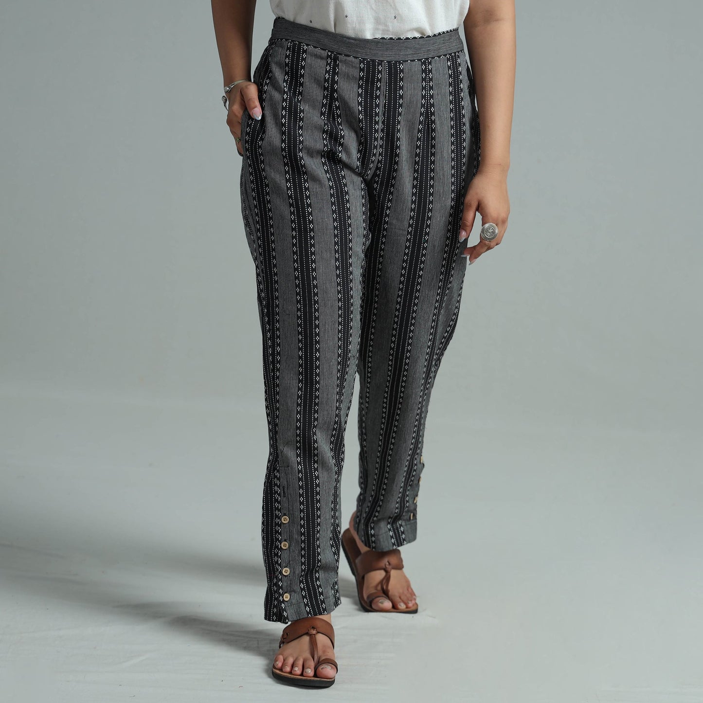  Jacquard Weave Cotton Elasticated Pant 11 Online at iTokri.com