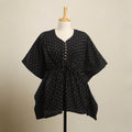 Buy Black Jacquard Weave Cotton Kaftan
