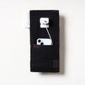 Black Jacquard Weave Cotton Fabric Mobile Charging Holder 