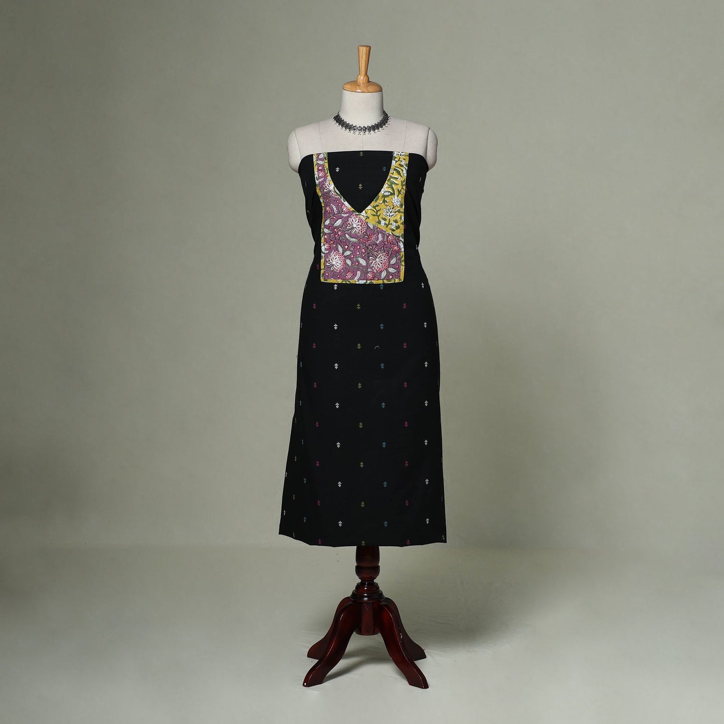 Jacquard weave cotton patchwork unstitched kurta material