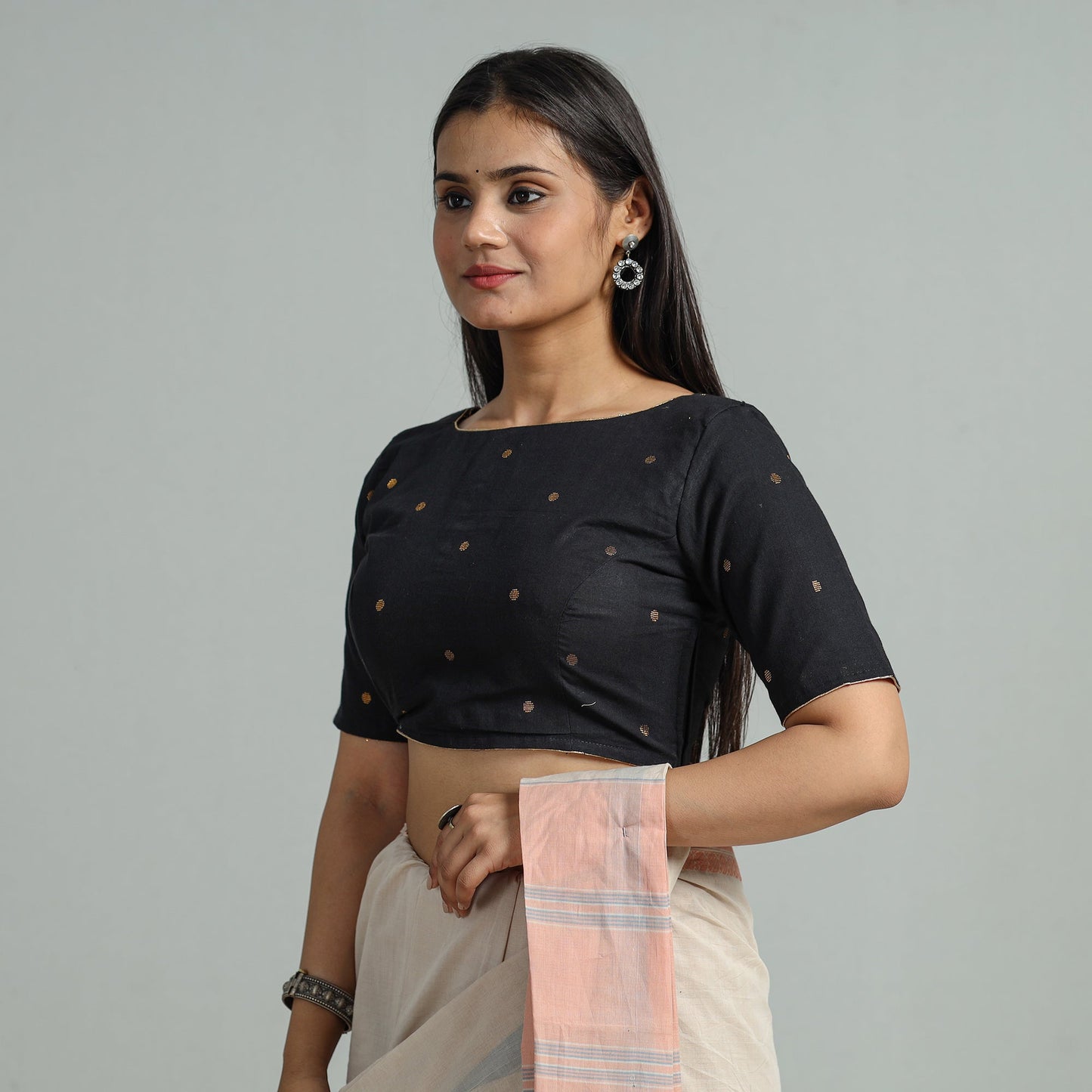 Buy Jacquard Weave Cotton Stitched Blouse 