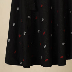 Black - jacquard weave cotton wrap around skirt 37
