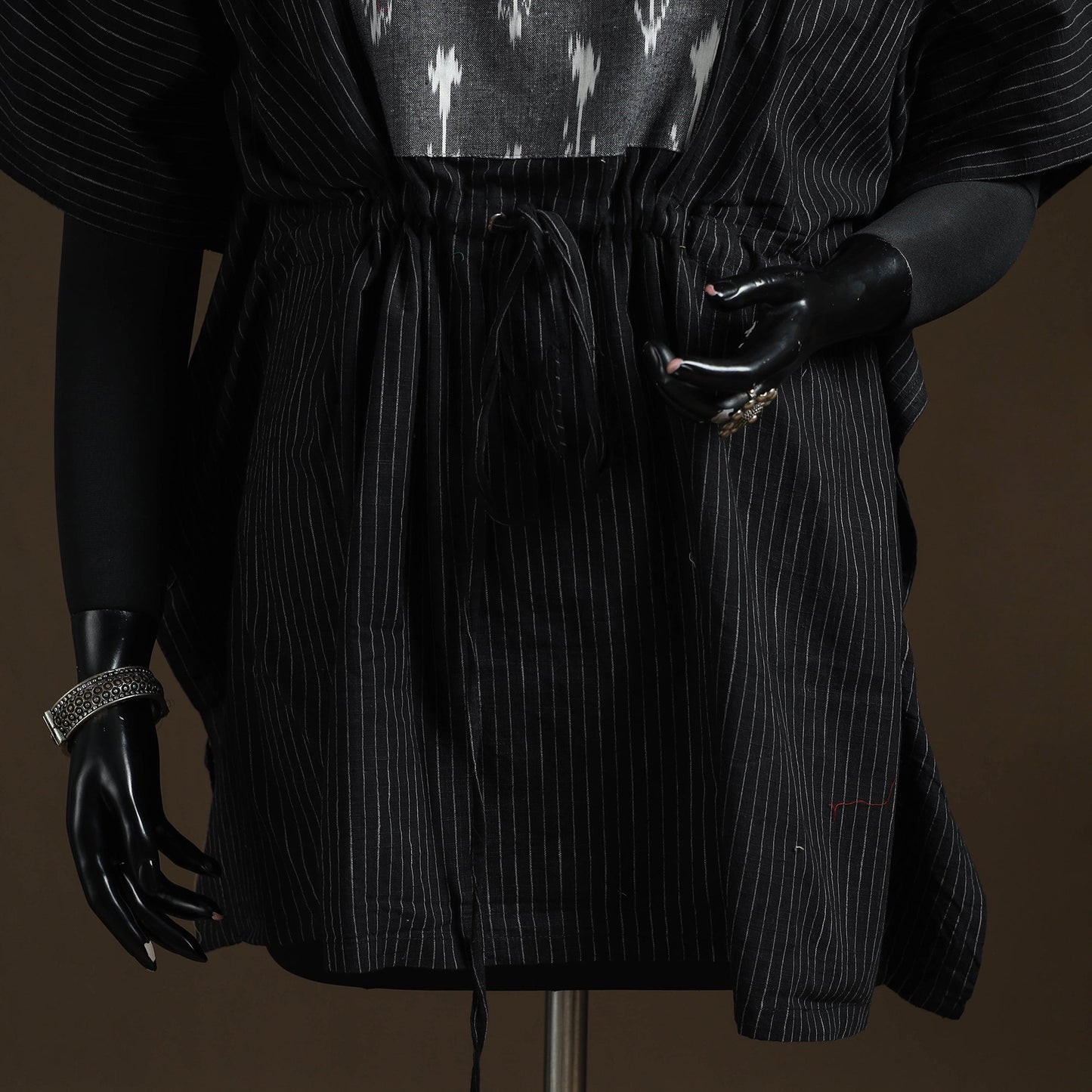 Jacquard weave patchwork cotton kaftan (short) 01
