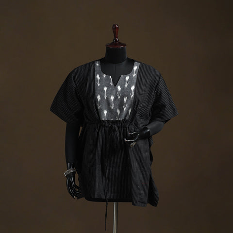 Jacquard weave patchwork cotton kaftan (short) 01