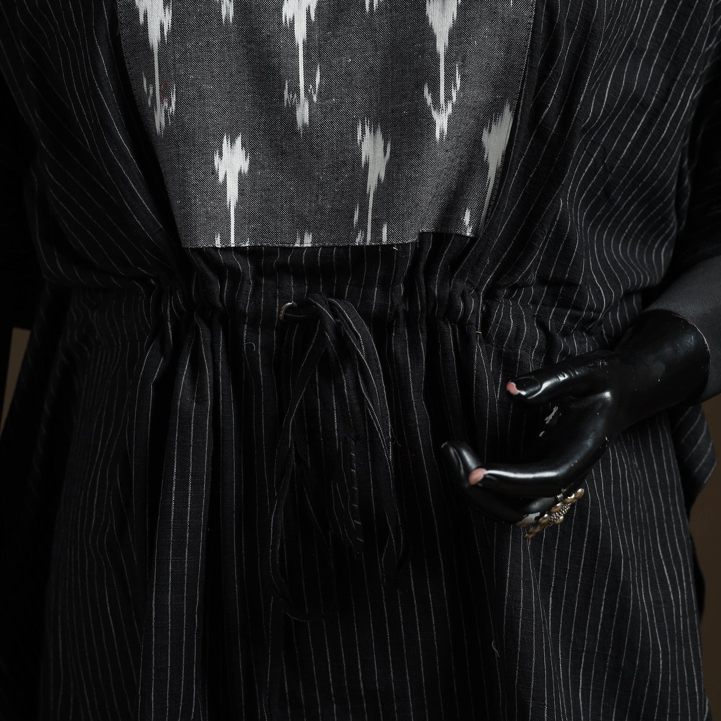 Jacquard weave patchwork cotton kaftan (short) 01