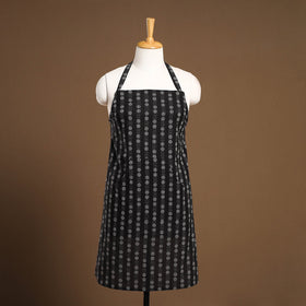 Buy Black Jacquard Weaving Cotton Apron with Pocket