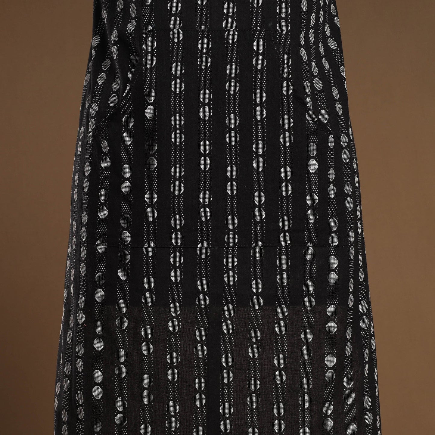 Buy Black Jacquard Weaving Cotton Apron with Pocket